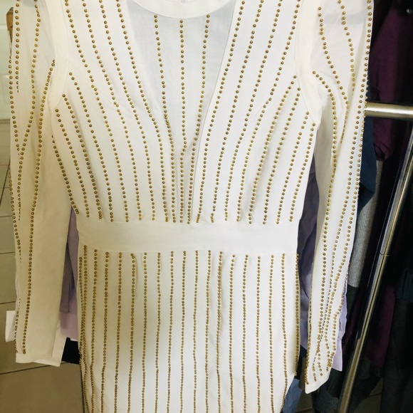 WOW Couture Bead Embellished Mesh Bandage Dress - Picture 4 of 8